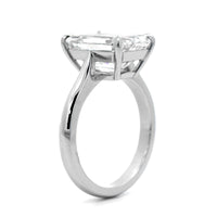 Platinum Emerald Cut Diamond Cathedral Engagement Ring