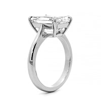 Platinum Emerald Cut Diamond Cathedral Engagement Ring