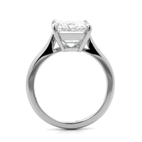 Platinum Emerald Cut Diamond Cathedral Engagement Ring