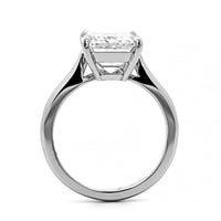 Platinum Emerald Cut Diamond Cathedral Engagement Ring