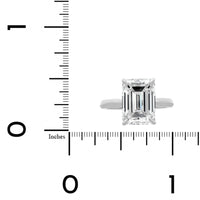 Platinum Emerald Cut Diamond Cathedral Engagement Ring