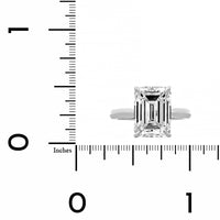 Platinum Emerald Cut Diamond Cathedral Engagement Ring