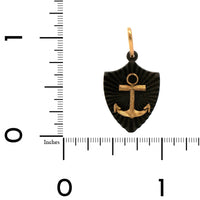 18K Yellow Gold and Sterling Silver Anchor Charm