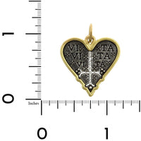 Sterling Silver & 18K Yellow Gold Cross My Heart Diamond Charm