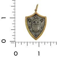 Sterling Silver & 18K Yellow Gold Owl Shield Charm