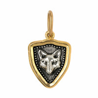 Sterling Silver & 18K Yellow Gold Baby Fox & Flower Charm