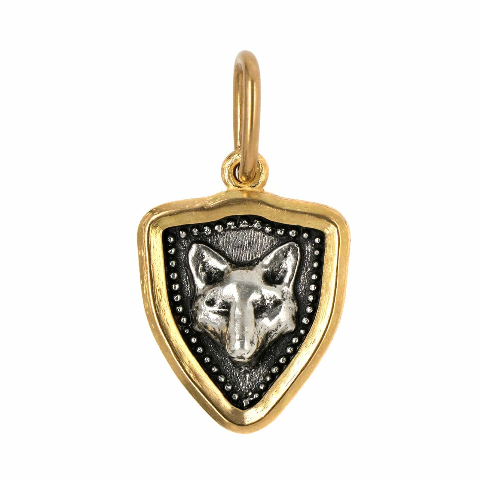 Sterling Silver & 18K Yellow Gold Baby Fox & Flower Charm
