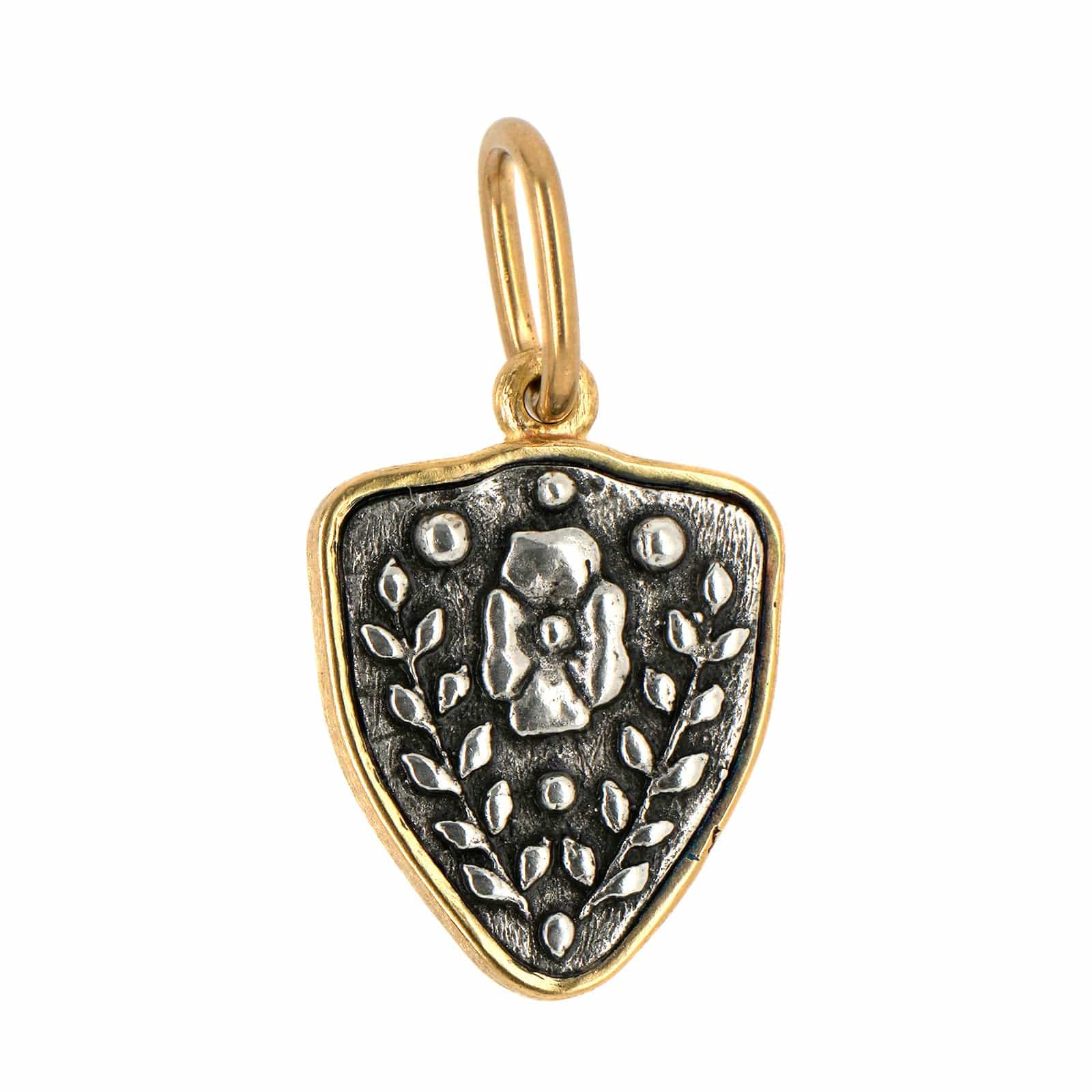 Sterling Silver & 18K Yellow Gold Baby Fox & Flower Charm