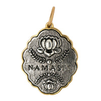 Sterling Silver & 18K Yellow Gold Lotus Namaste Charm