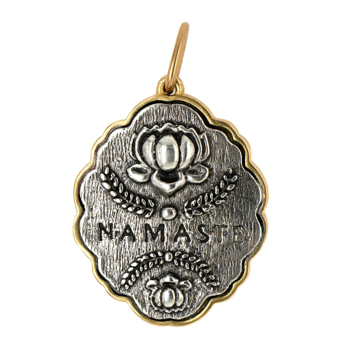 Sterling Silver & 18K Yellow Gold Lotus Namaste Charm