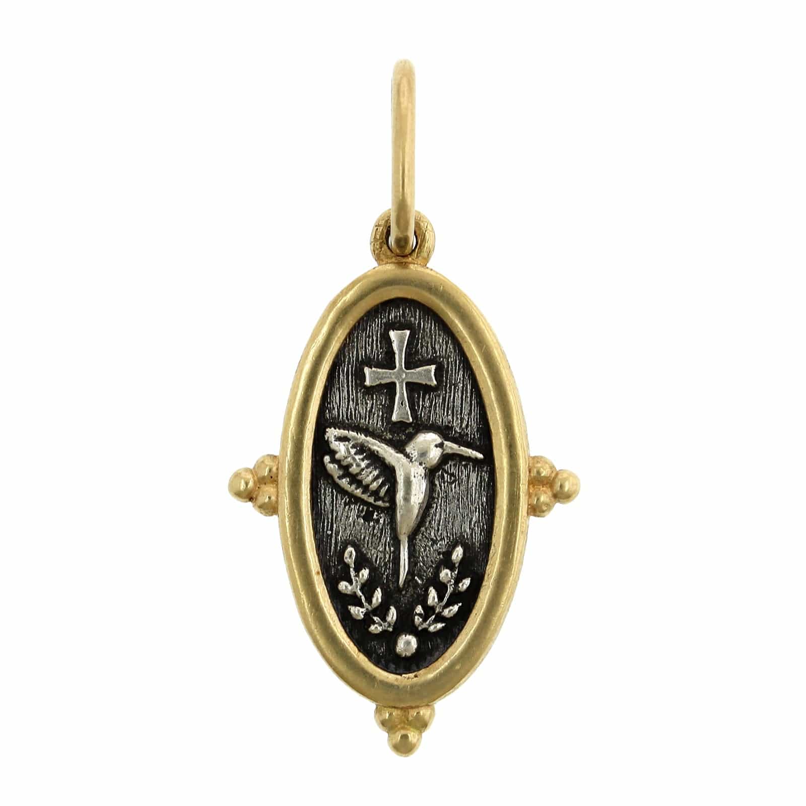 Sterling Silver & 18K Yellow Gold Baby Hummingbird Charm