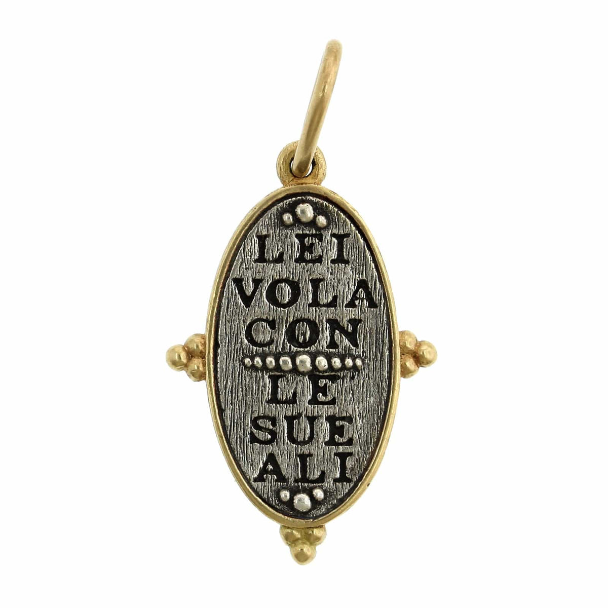 Sterling Silver & 18K Yellow Gold Baby Hummingbird Charm