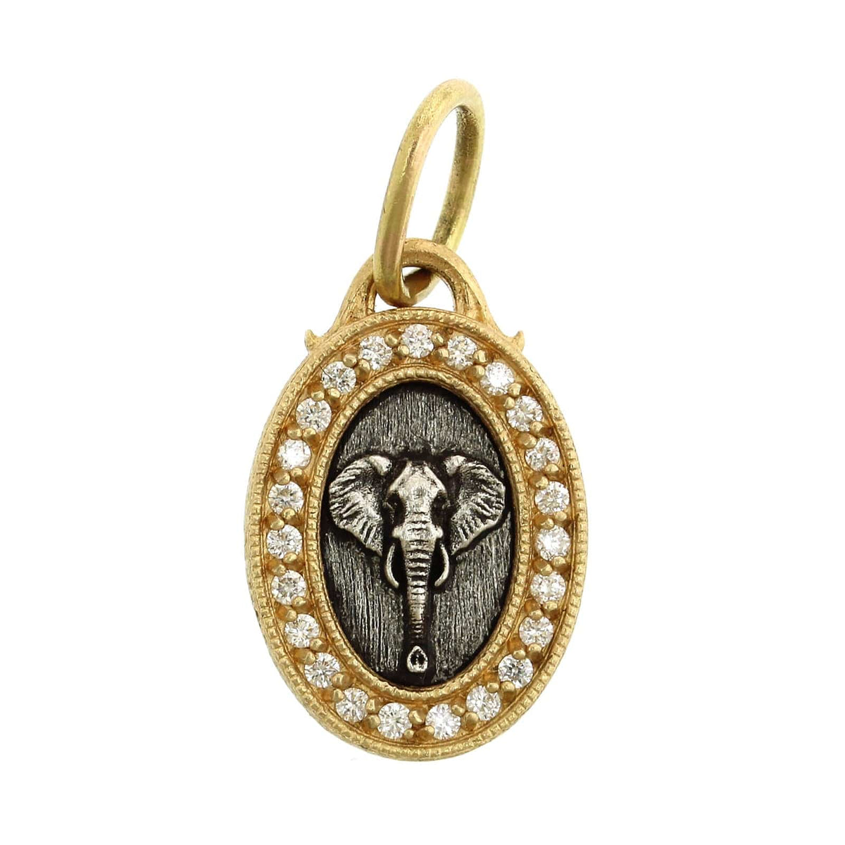Sterling Silver & 18K Yellow Gold Framed Elephant Charm