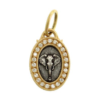 Sterling Silver & 18K Yellow Gold Framed Elephant Charm
