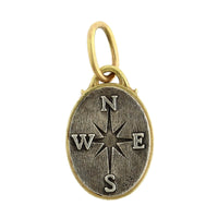 Sterling Silver & 18K Yellow Gold North Star & Compass Diamond Charm