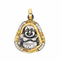 Sterling Silver and 24K Yellow Gold Diamond Buddha Charm