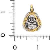 Sterling Silver and 24K Yellow Gold Diamond Buddha Charm