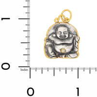 Sterling Silver and 24K Yellow Gold Diamond Buddha Charm