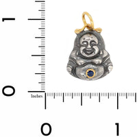 Sterling Silver and 24K Yellow Gold Sapphire Buddha Charm