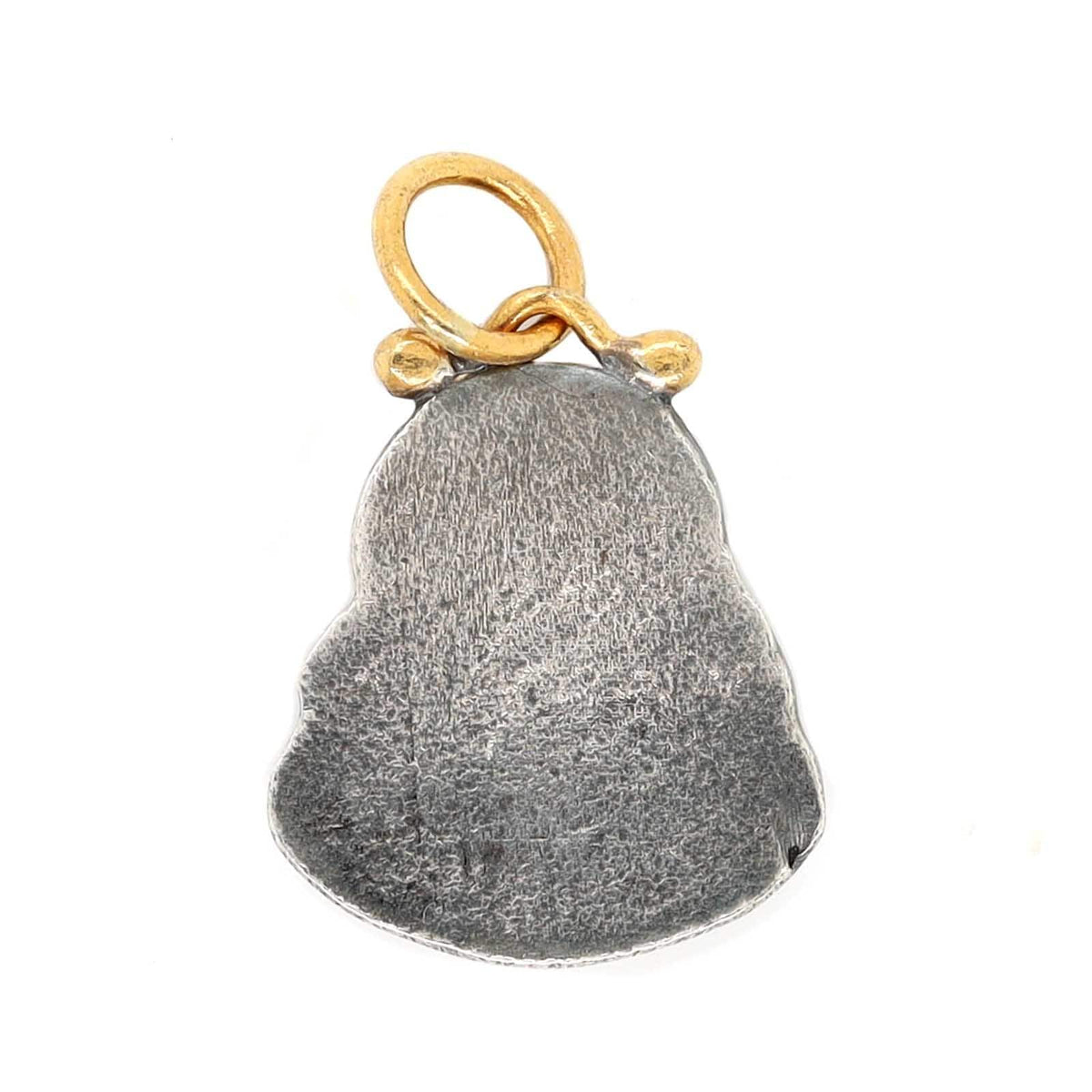 Sterling Silver and 24K Yellow Gold Ruby Buddha Charm