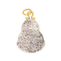 Sterling Silver and 24K Yellow Gold Mother of Pearl and Diamond Buddha Charm