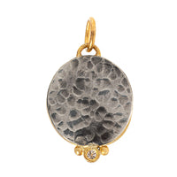 24K Yellow Gold and Sterling Silver Diamond Goddess Nike Charm
