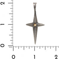 24K Yellow Gold and Sterling Silver Diamond North Star Charm