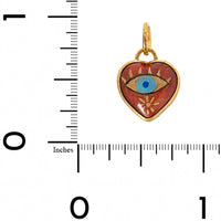 24K Yellow Gold and Sterling Silver Miniature Painted Eye Charm
