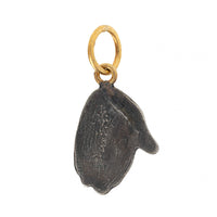 24K Yellow Gold and Sterling Silver Blue Sapphire Hand Charm