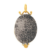 24K Yellow Gold and Sterling Silver Large Aquamarine and Diamond Charm