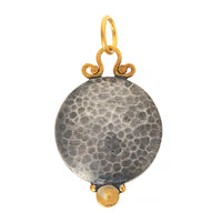 24K Yellow Gold and Sterling Silver Round Lapis and Diamond Charm