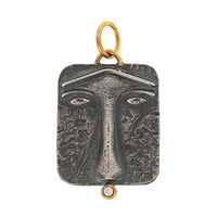 24K Yellow Gold and Sterling Silver Diamond Lion Face Charm