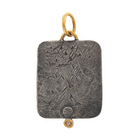 24K Yellow Gold and Sterling Silver Diamond Lion Face Charm