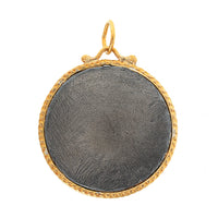 24K Yellow Gold and Sterling Silver Diamond Zodiac Wheel Charm