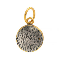 24K Yellow Gold and Sterling Silver Diamond Disc Charm