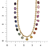 Emily P. Wheeler 18K Yellow Gold Rainbow Sapphire Dangle Necklace