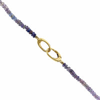 18K Yellow Gold Gradient Faceted Purple Sapphire Bead Necklace