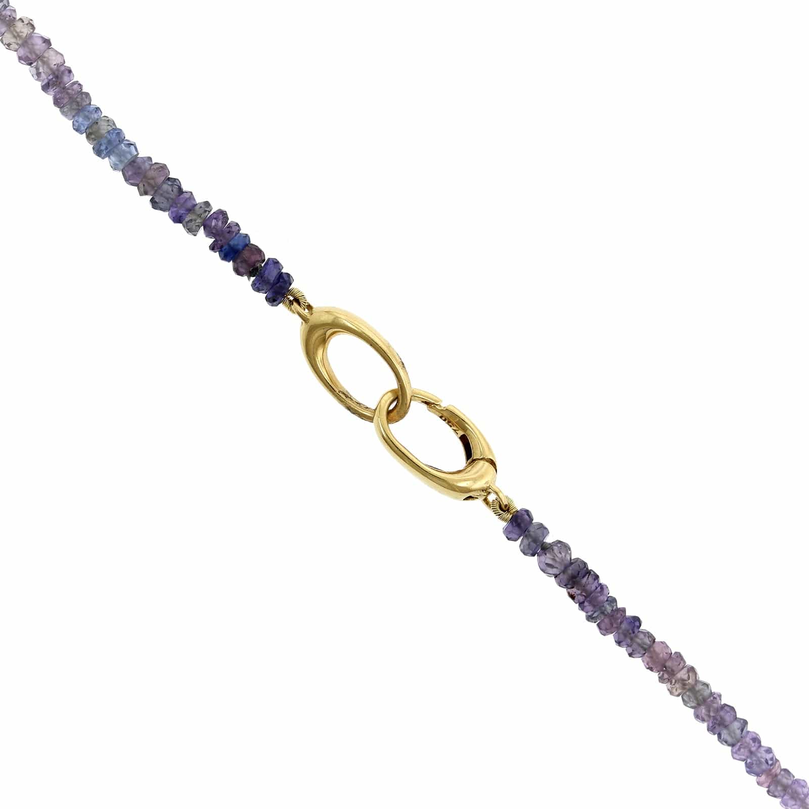 18K Yellow Gold Gradient Faceted Purple Sapphire Bead Necklace