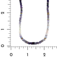 18K Yellow Gold Gradient Faceted Purple Sapphire Bead Necklace