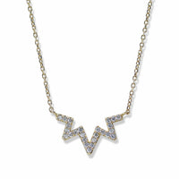 Anzie 14K Yellow Gold Aztec Starburst Zig Zag Sapphire Necklace