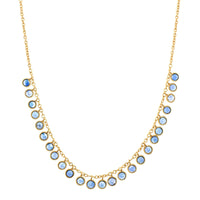 18K Yellow Gold Blue Sapphire Necklace