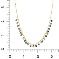 18K Yellow Gold Blue Sapphire Necklace