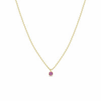 Zoe Chicco 14K Yellow Gold Pink Sapphire Drop Choker Chain Necklace