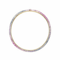 Emily P. Wheeler 18K Yellow and Rose Gold Multi Colored Sapphire Fringe Necklace