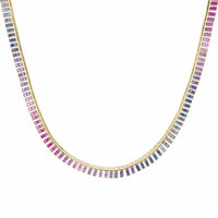 Emily P. Wheeler 18K Yellow and Rose Gold Multi Colored Sapphire Fringe Necklace