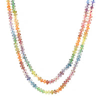 Suzy Landa 18K Yellow Gold Natural Sapphire Rainbow Beaded Necklace