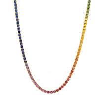 Julia Chafe 18K Yellow Gold Rainbow Colored Sapphire Necklace