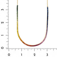 Julia Chafe 14K Yellow Gold Rainbow Colored Sapphire Necklace