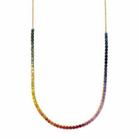 Julia Chafe 14K Yellow Gold Rainbow Colored Sapphire Necklace