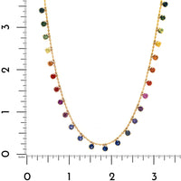 Julia Chafe 14K Yellow Gold Rainbow Colored Sapphire Station Necklace